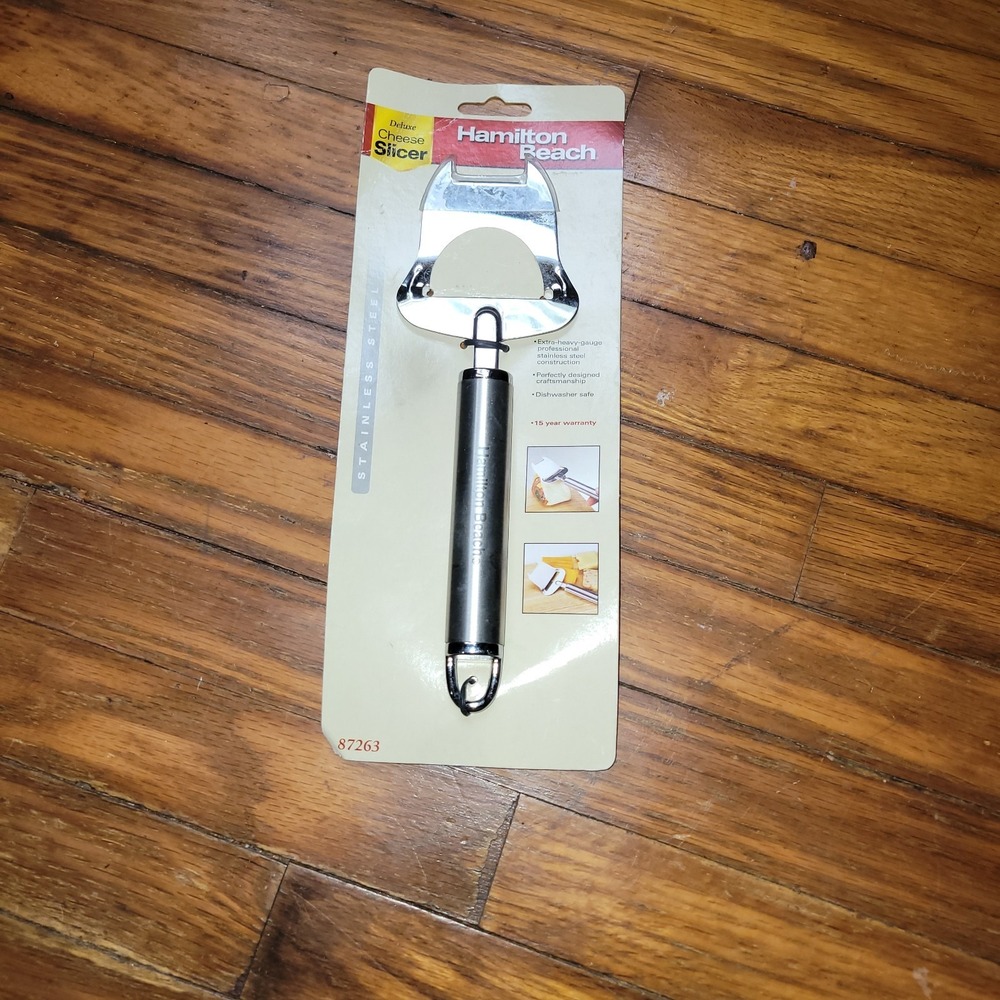 Genuine‎ Hamilton Beach Black Stainless Cheese  Slicer No Slip Grip New